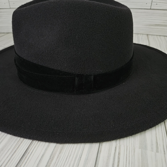Velvet Banded Panama Hat in Jet Set Black NWT - Picture 6 of 7